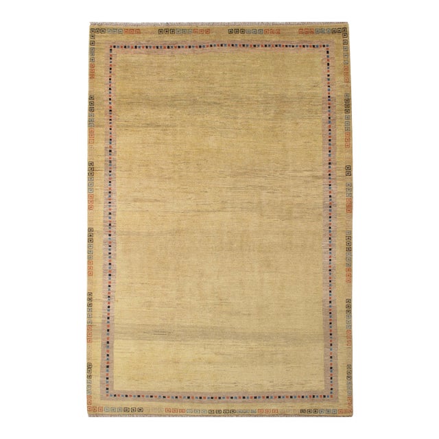 Vintage Hand-Knotted Persian Gabbeh Rug 6'9" X 9'7" For Sale