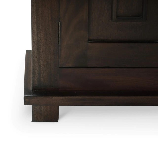 Wood Rustic Farmhouse Side Cabinet - Walnut Finish For Sale - Image 7 of 9