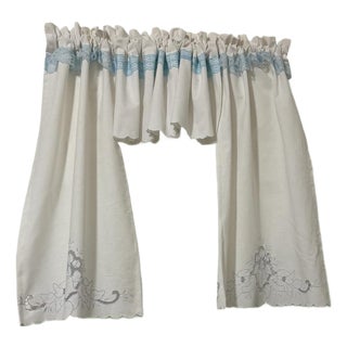 Upcycled Cafe Curtains Set of 3 Pieces Handmade New For Sale