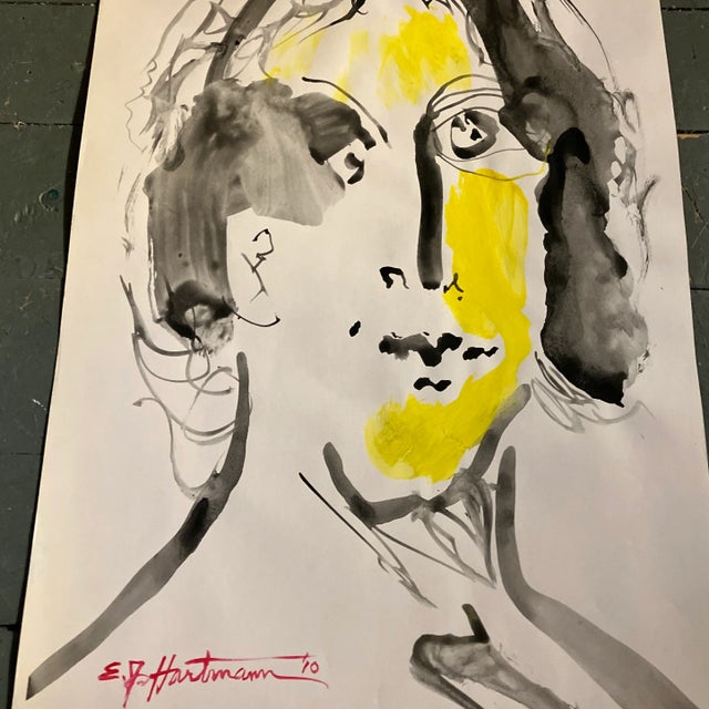 Original 12 x 18.5 painting on paper signed bottom left unframed