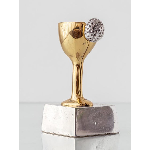 Metal Brass & Aluminum Golf Trophy Sculpture by Marshall For Sale - Image 7 of 12