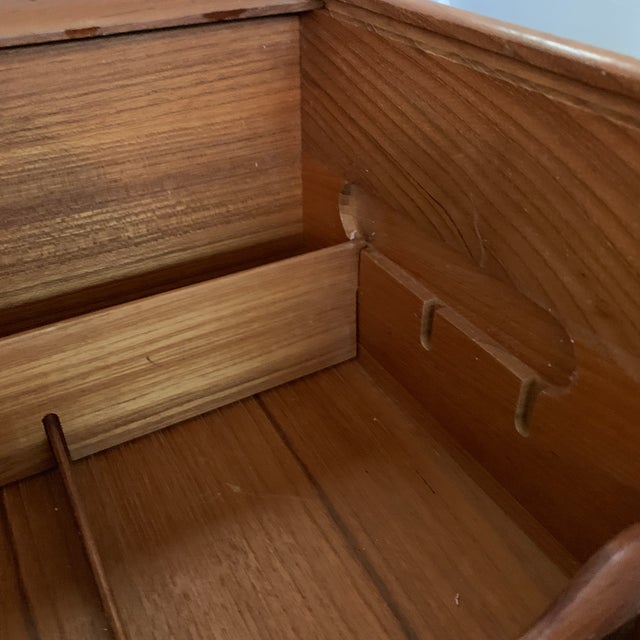 Vintage CD & Cassette Storage Filing Teak Wood Box Roll Top Tambour Door MCM Danish Style Set