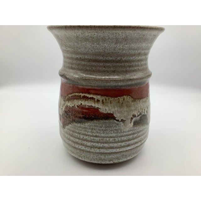 Mid-Century Modern Mid 20th Century Vintage Stoneware Glazed Vase For Sale - Image 3 of 13