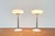 The small T1 table lamp version from the Pao lighting series by Matteo Thun. This is a rare silver version, sold as a set...