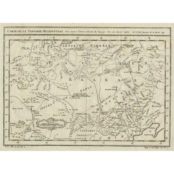 Antique Map of Tartary and Northeast Asia, 1749 For Sale