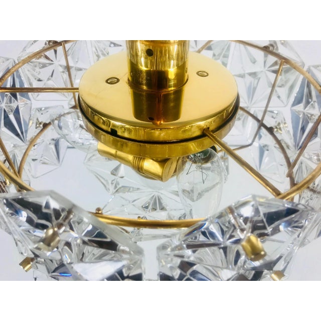 1960s German Gold-Plated & Crystal Ceiling Lamp from Kinkeldey, 1960s For Sale - Image 5 of 11