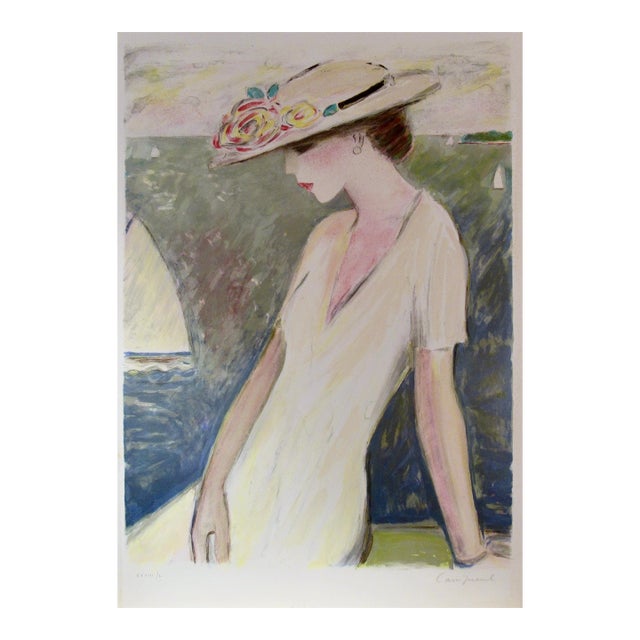 Jean-Pierre Cassigneul "Le Bonheur Entrevu" Large Colors Lithograph 1988 Reproduction Print For Sale