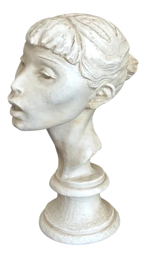 Vintage Plaster Bust of a Young Woman