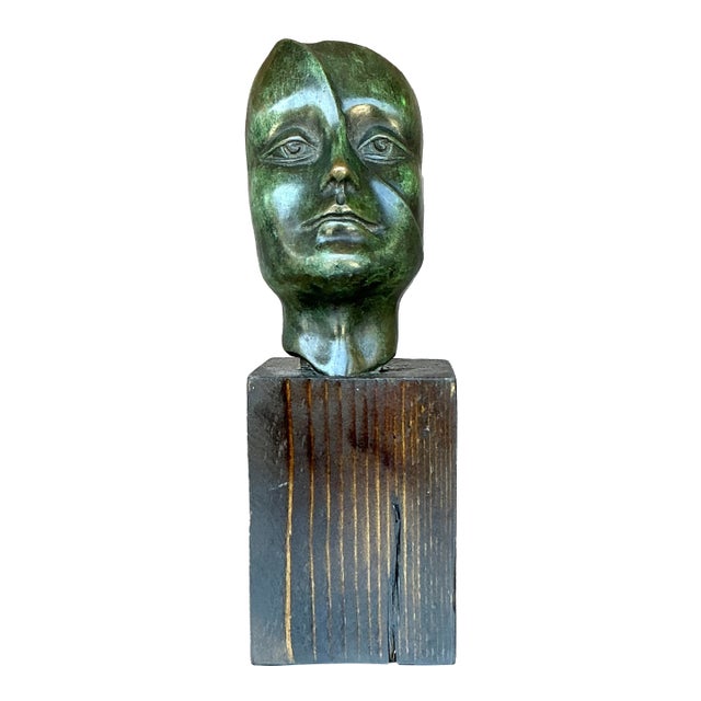 Late 20th Century Vintage Bronze Abstract Sculpture of Woman For Sale