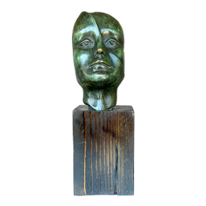 Late 20th Century Vintage Bronze Abstract Sculpture of Woman