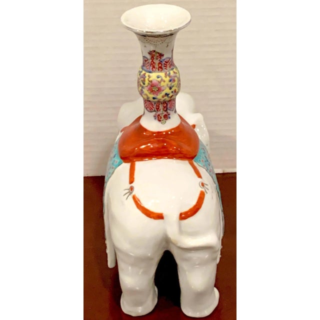 Late 19th Century Chinese Export Famille Verte & Blanc De Chine Elephant Joss Stick For Sale - Image 11 of 12