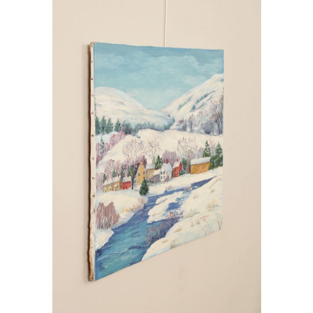 Paint Ann Yost Whitesell 'Village in the Poconos' Original Oil Painting For Sale - Image 7 of 12