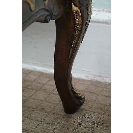 Solid Mahogany French Style Carved & Gilded Glass Top Coffee Table For Sale In Philadelphia - Image 6 of 13