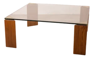 Vintage Italian Table in Wood and Glass, 1908s