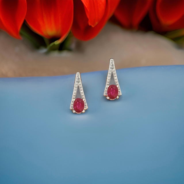 Natural Finely Faceted Quality Tourmaline and Diamond Dangle Stud Earrings set in 14k White Gold with 2.48 TCW Certified...