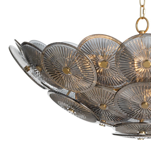 Contemporary Regina Andrew Holly Glass Disc Chandelier, Smoke For Sale - Image 3 of 6