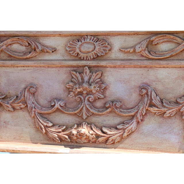 Vintage Italian Neoclassical Hand-Carved Wood Trumeau Wall Mirror, 1950s For Sale - Image 4 of 18