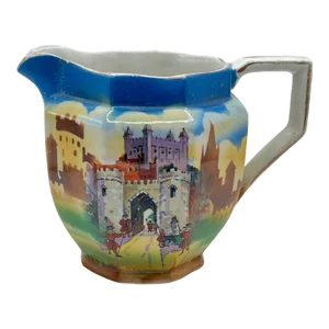 1910 Newhall of Hanley Ceramic Transferware Tower of London Creamer Pitcher