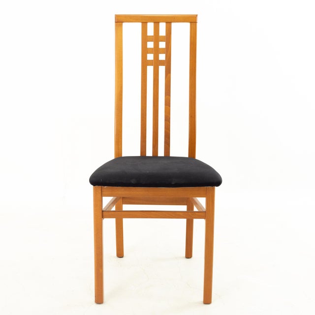 Ims Srl Italian Mid Century Style Teak High Back Dining Chair Chairish
