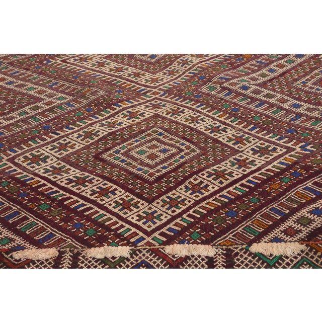 Late 20th Century Vintage Zemmour Moroccan Kilim Rug, 03'07 X 25'09 For Sale - Image 5 of 10