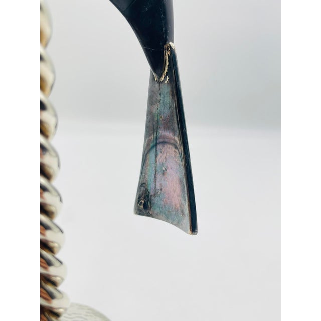 1980s Emilia Castillo Silver-Plated Toucan Candlestick With Onyx Inlay, Taxco Mexico For Sale - Image 16 of 18