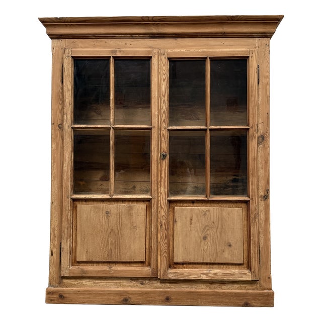 Antique Pine Display Cabinet, 1890s For Sale