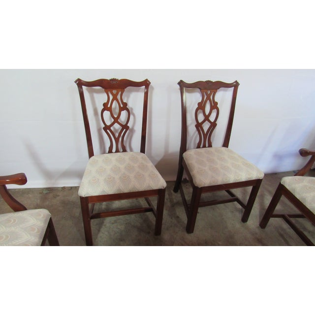 1980s 1980s Solid Mahogany Set Chippendale Dining Room Chairs For Sale - Image 5 of 15