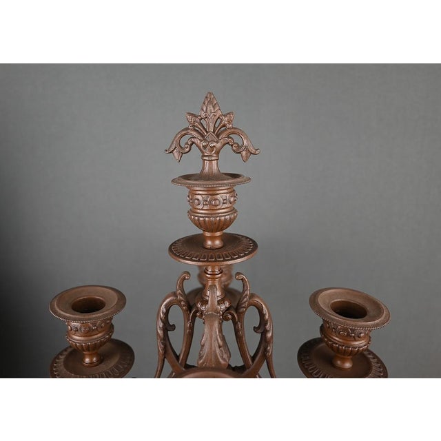 Early 20th Century Marble and Spelter Fireplace Mantel Set by A. Moreau, Set of 3 For Sale - Image 18 of 18