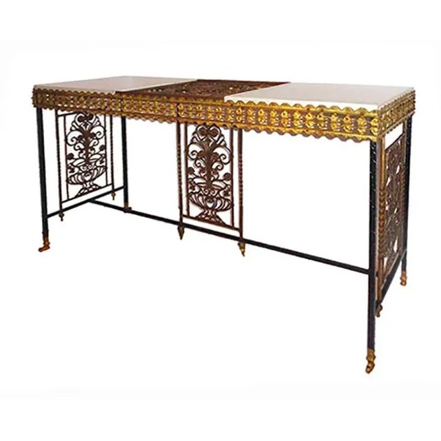 Console Table Iron and Bronze Oscar Bach Style For Sale In New York - Image 6 of 6