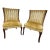 Pair of Vintage Hollywood Regency Shell Back Slipper Chairs, 1940s Style For Sale