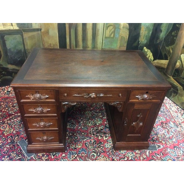 Antique Victorian Desk, Walnut Partner’s Desk For Sale - Image 13 of 13