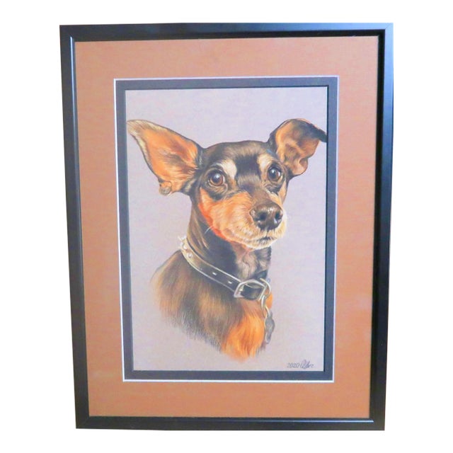 Portrait of a Dog - "My Fur Kid" - Artist Signed, a Bright Addition to Any Decor! For Sale