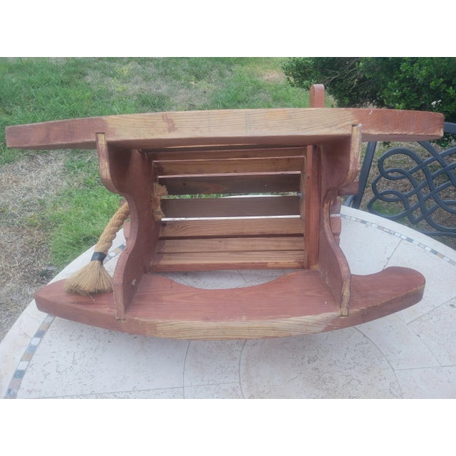 Mid 20th Century Vintage Wooden Rocking Horse For Sale - Image 5 of 11