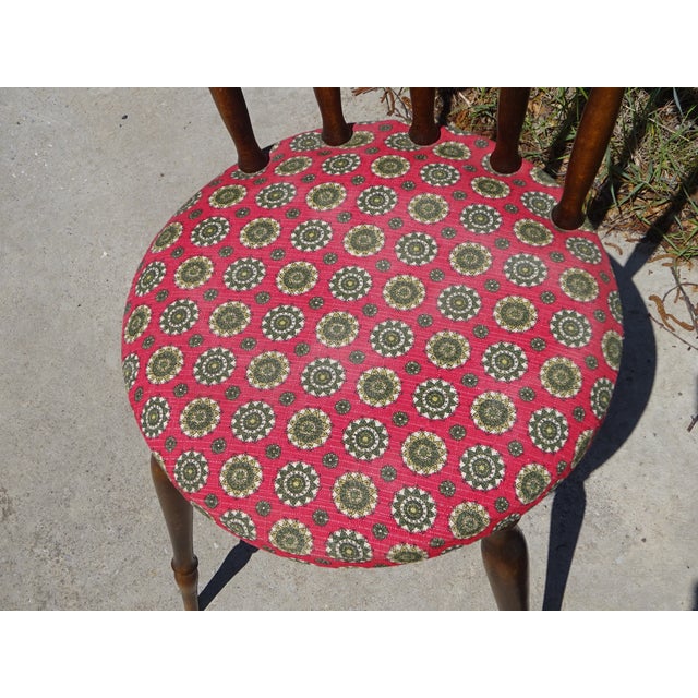 Brown Wood and Fabric Chairs, Set of 2 For Sale - Image 8 of 18