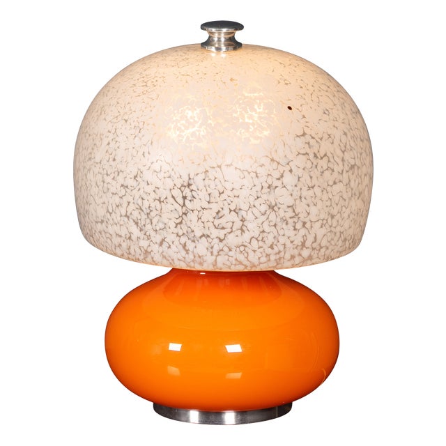 Vintage 20th Century Italian Murano Glass Mushroom Table Lamp, 1970 For Sale