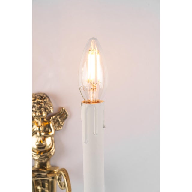 Gold Antique Wall Lamps, 1890s, Set of 2 For Sale - Image 8 of 18