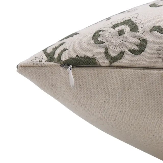 Art Deco Fabdivine Indian Block Print Cushion Cover 22x22 Inch Duck Canvas-Madhubala For Sale - Image 3 of 3