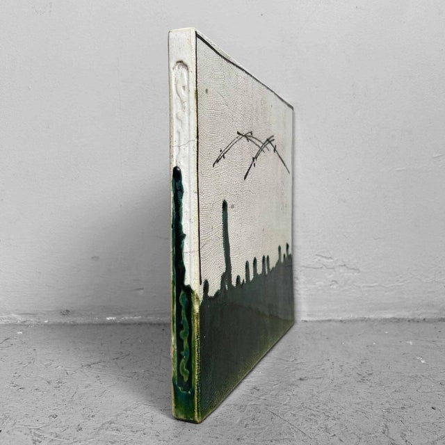 Taisho Oribe-Ware Toban Ceramic Tea Ceremony Tile, Japan, 1920s For Sale - Image 6 of 15