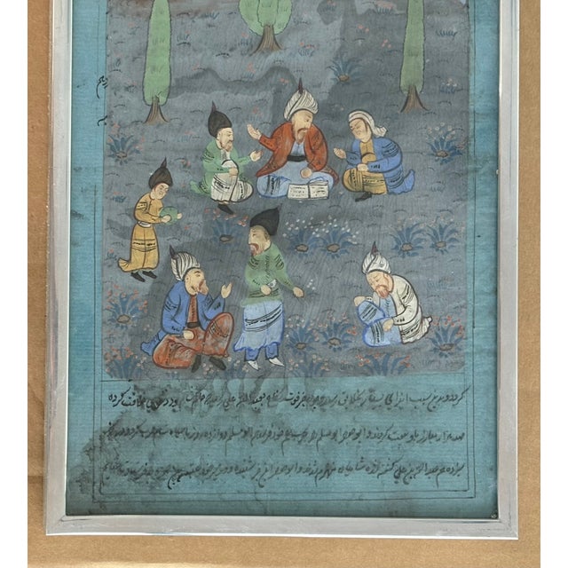 Up for sale is this framed, double-sided Indo-Persian gouache manuscript painting in very good condition with some...
