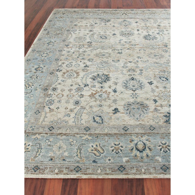 Traditional Exquisite Rugs Harper Hand-Knotted New Zealand Wool Ivory/Light Blue Rug-12'X15' For Sale - Image 3 of 7