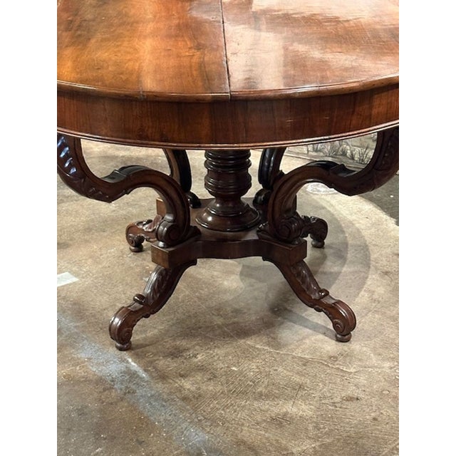 Traditional 19th Century Italian Carved Walnut Center Table For Sale - Image 3 of 5