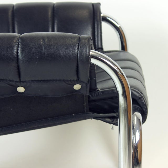 Lounge Chair in Chrome and Leatherette by Viliam Chlebo for Kodreta, 1980s For Sale - Image 6 of 14