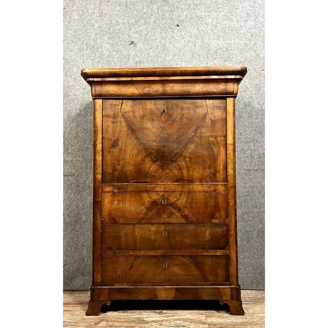Louis Philippe Mahogany Secretary, 1830s For Sale - Image 3 of 7