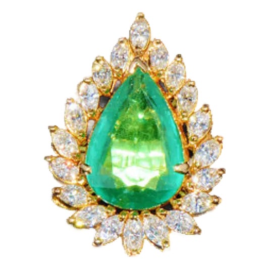 GIA Certified Natural 8.5CTS Zambian Emerald VS F Diamond 18K Solid Gold Statement Ring, size 6.25 For Sale