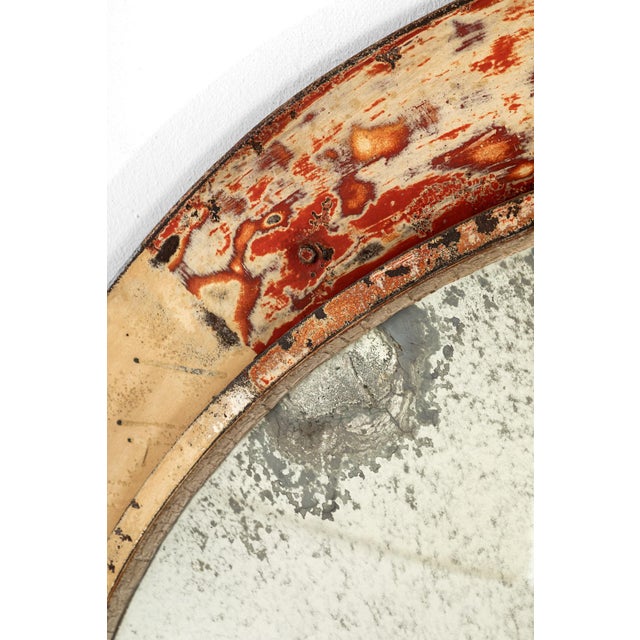 Mid-Century Modern Large Circular Czech Tramway Mirror For Sale - Image 3 of 13
