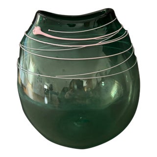 Authentic 1986 Tricia Allen Signed Australian Studio Art Glass Vase For Sale