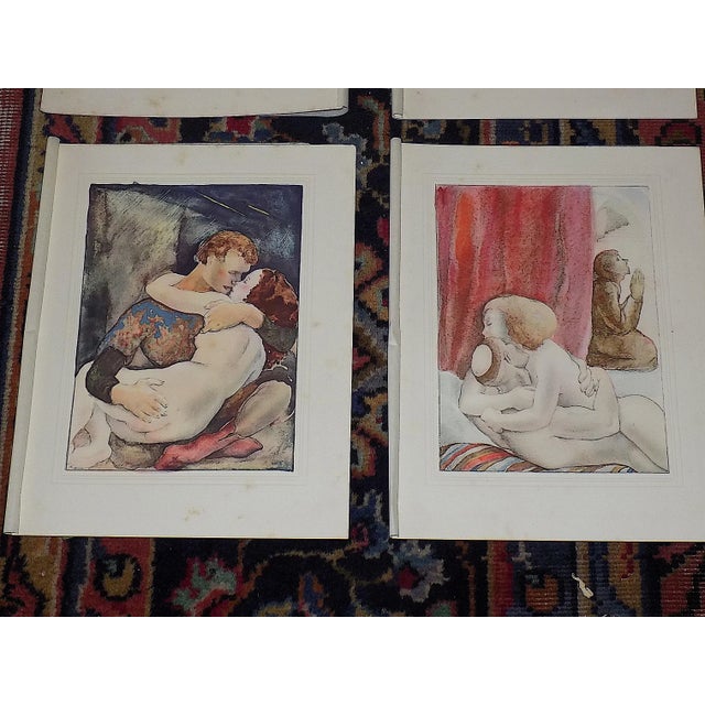 Vintage French Limited Edition Hand Colored Mariette Lydis Engravings - Set of 9 For Sale In Cincinnati - Image 6 of 10