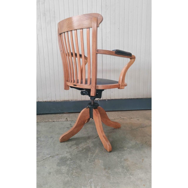 Stunning walnut office armchair with leather seat. Italy. Circa 1920/30 Industrial style, Belle Epoque, Victorian, Art...