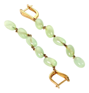 Valente 18k Pink Gold Peridot Diamond Dangle Earrings