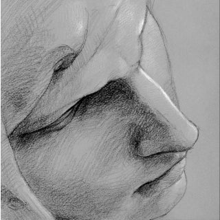 “Head Study of Dawn, After Michelangelo” Contemporary Original Drawing by David Orrin Smith For Sale